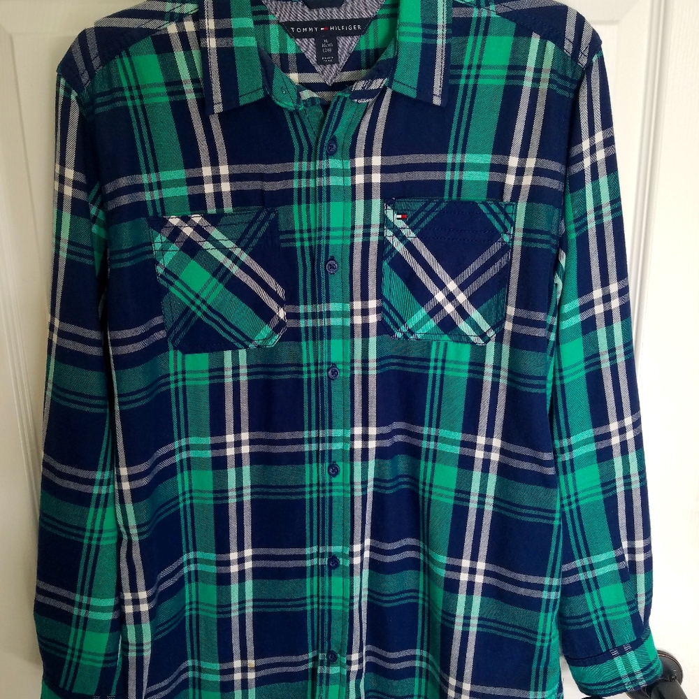 Boys Tommy Hilfiger Plaid Flannel, Size XL 20